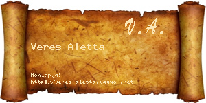 Veres Aletta névjegykártya