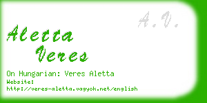 aletta veres business card